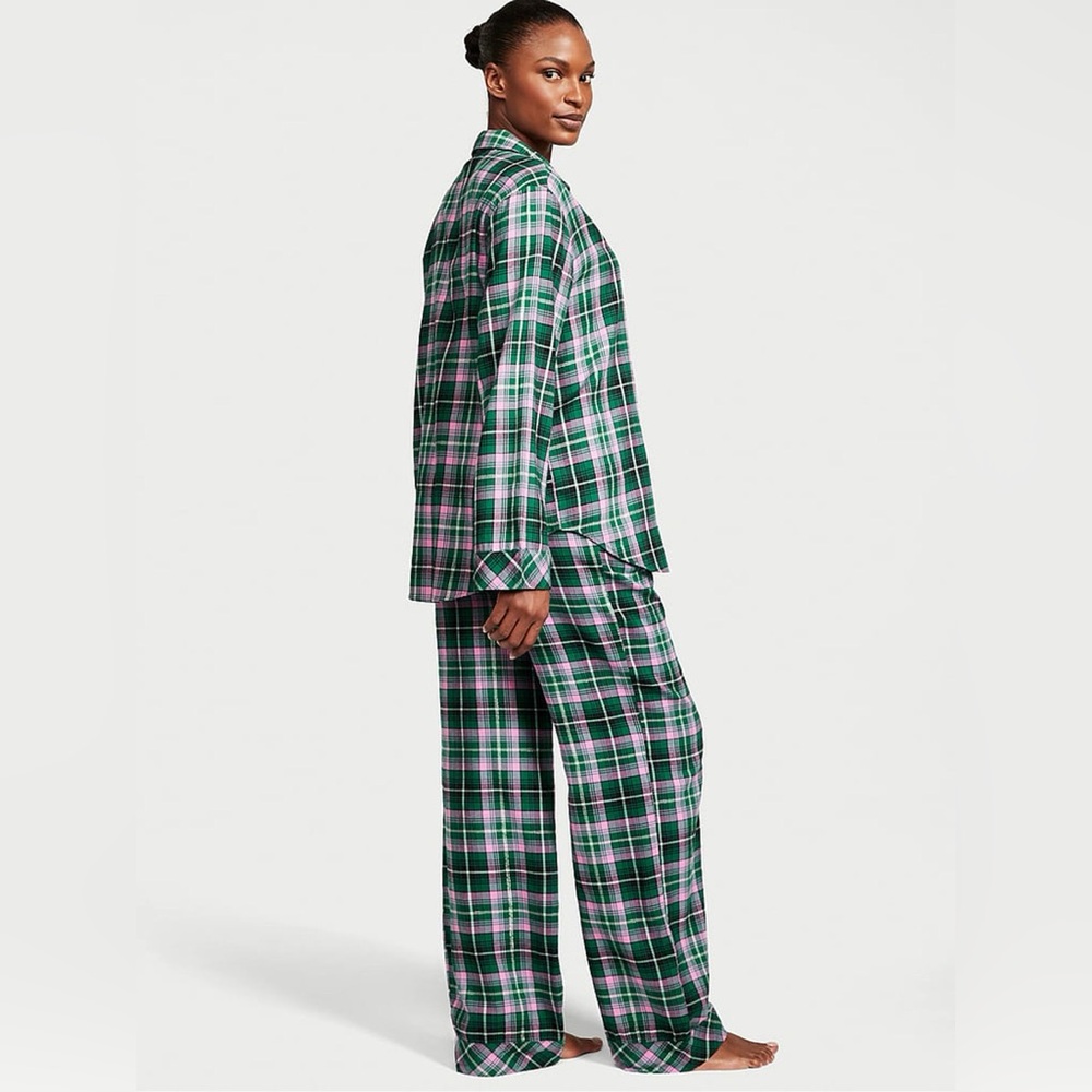 Victoria's Secret Green and Pink Plaid Pajama Set